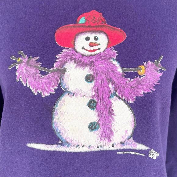 Vintage Fancy Snowman Pullover Sweater Size M - Picture 3 of 5